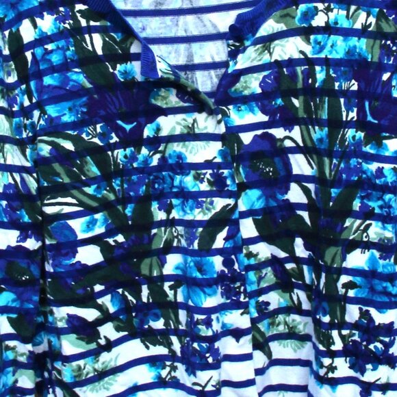 Talbots Blue Floral Cardigan L - Picture 2 of 2